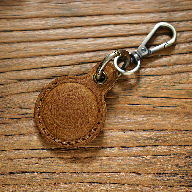 Wholesale Apple Airtag Location Tracker Protective Cover Cowhide Keychain